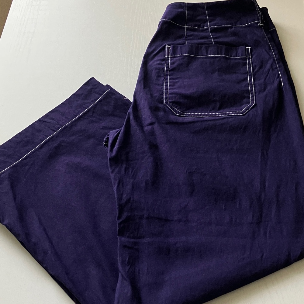 Anthropologie The Colette Crop Wide-Leg Pants by Maeve-Contrast-Stitch Edition - Picture 10 of 13